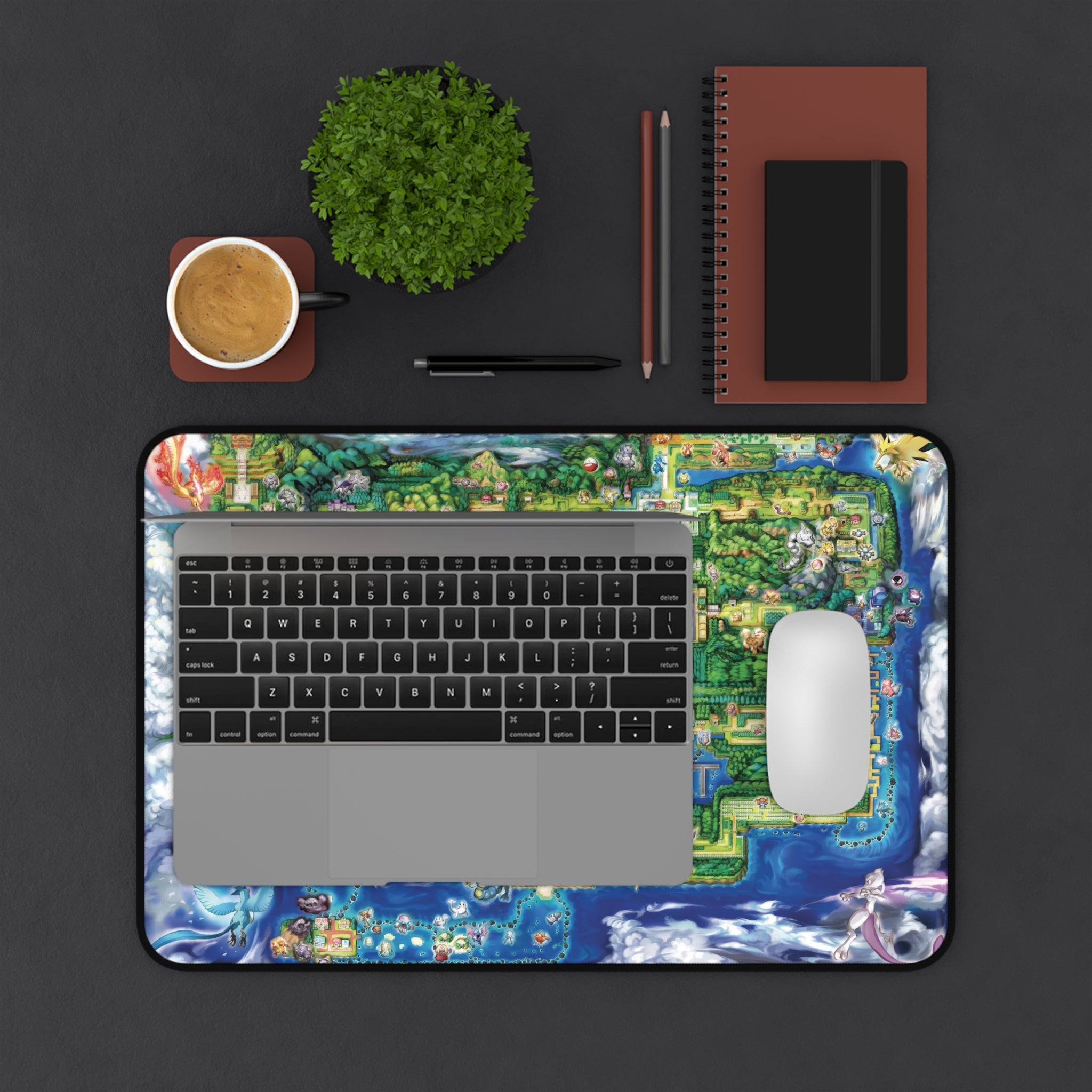 Retro Game Map Desk Mat — Vintage Overworld Map Mouse Pad for Gamers