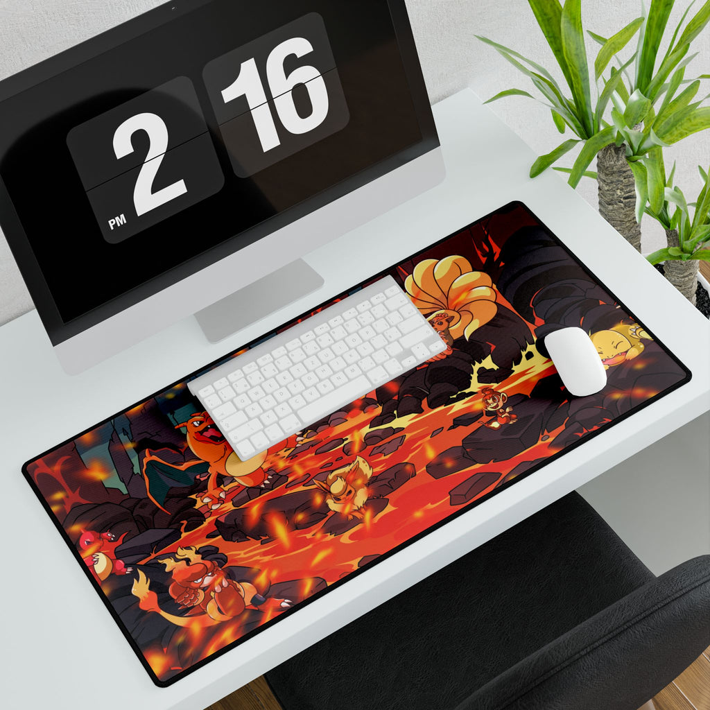 Fire Themed Desk Mat Gaming Mouse Pad