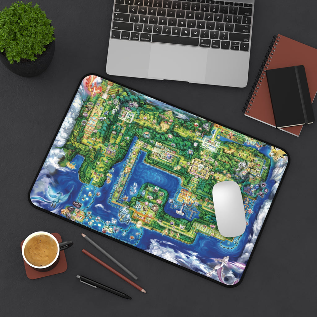 Retro Game Map Desk Mat — Vintage Overworld Map Mouse Pad for Gamers