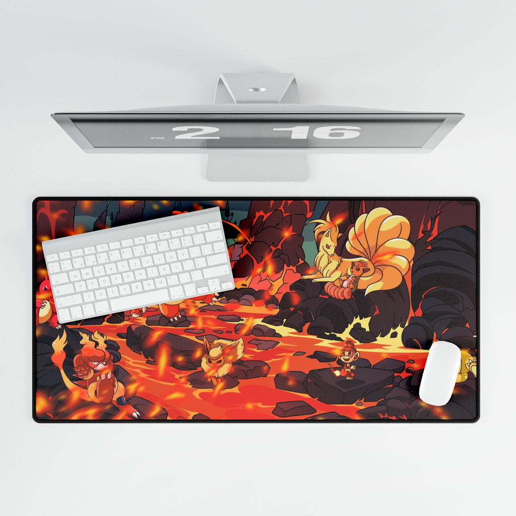 Fire Themed Desk Mat Gaming Mouse Pad