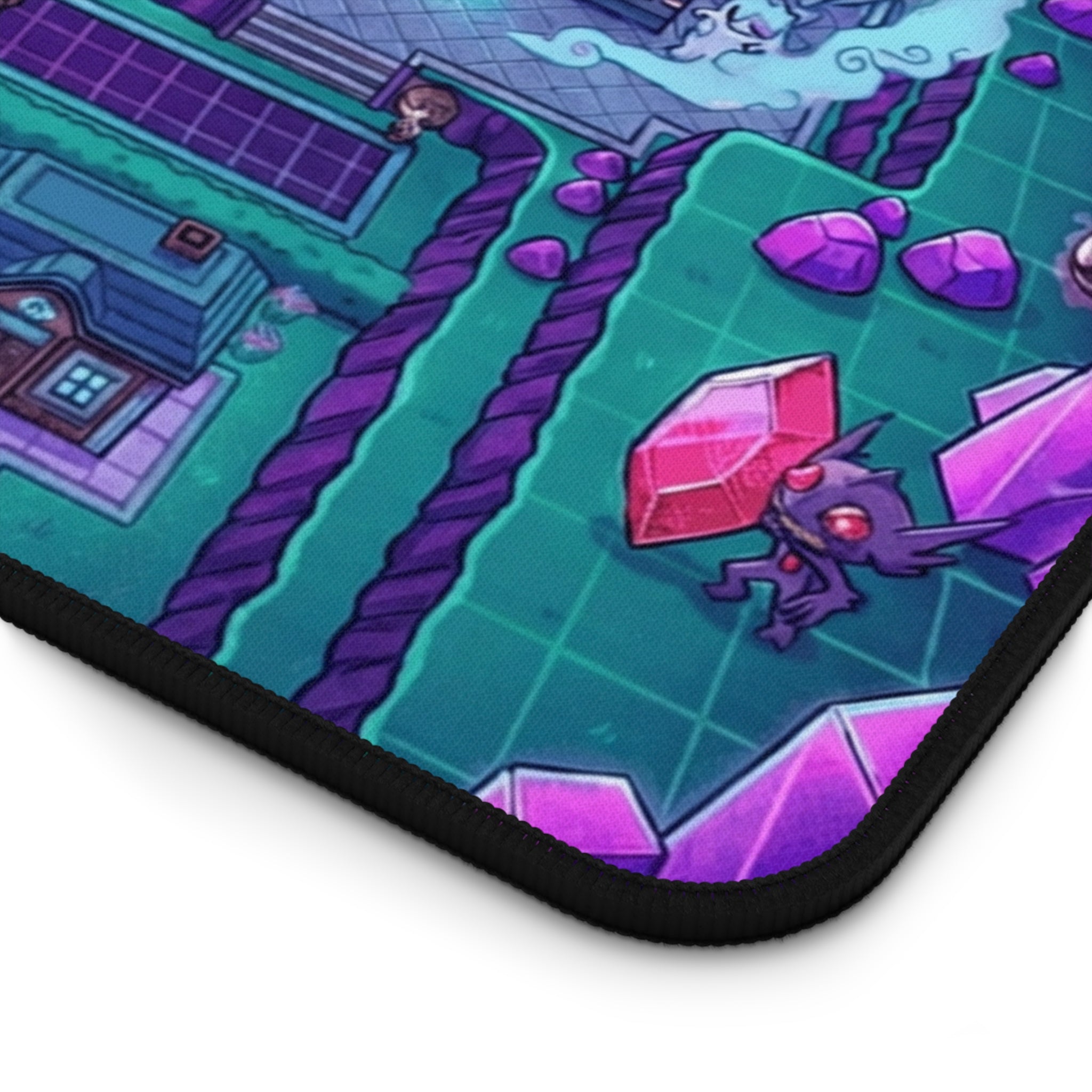 Lavender Town Pixel Art Desk Mat — Retro Gaming Desk Pad