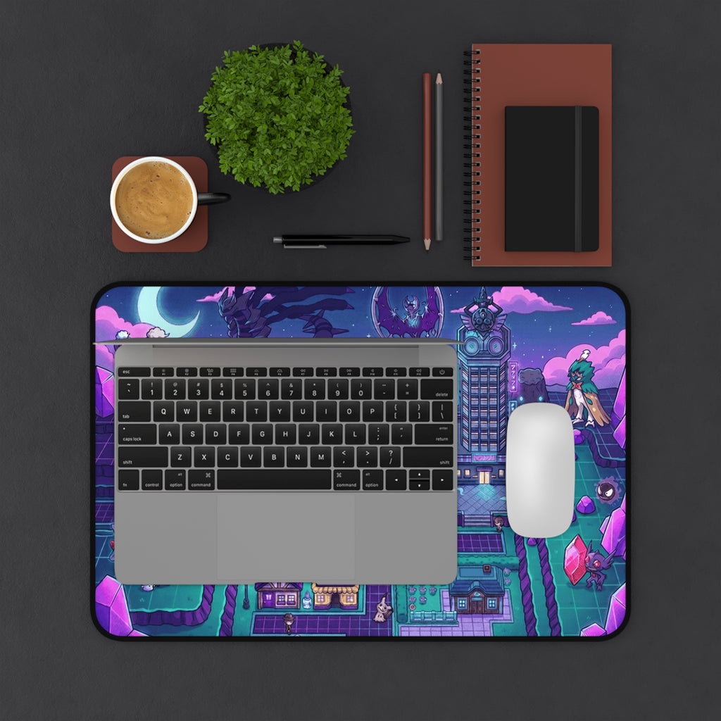Lavender Town Pixel Art Desk Mat — Retro Gaming Desk Pad